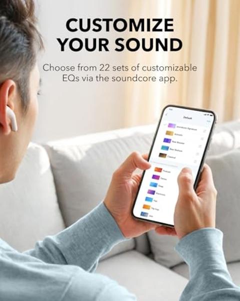 Soundcore K20i by Anker, Semi-in-Ear Earbuds, Bluetooth Wireless, 36H Playtime, Fast Charge, Clear Sound, Comfortable Fit, ENC 2-Mic Clear Calls, Custom EQ, IPX5, Bluetooth 5.3, Ap