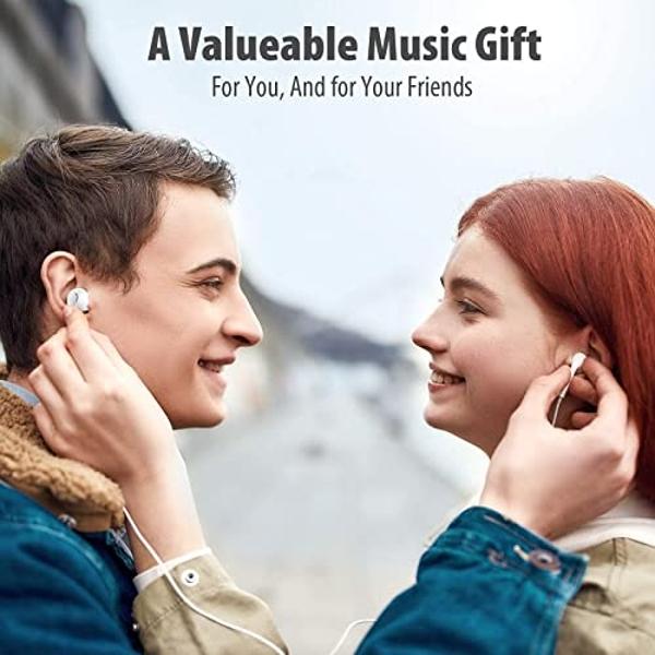 Earbuds Headphones 5 in One Pack, Wired Earbud with Heavy Bass Stereo Noise Blocking, Microphone, Compatible with iPhone, Android Phones, Laptops, Computers, iPad or Any Device wit