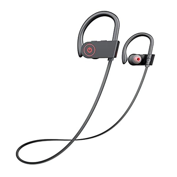 Bluetooth Headphones,Wireless Earbuds IPX7 Waterproof Sports Earphones with Mic HD Stereo Sweatproof in-Ear Earbuds Gym Running Workout 8 Hour Battery Noise Cancelling Headsets
