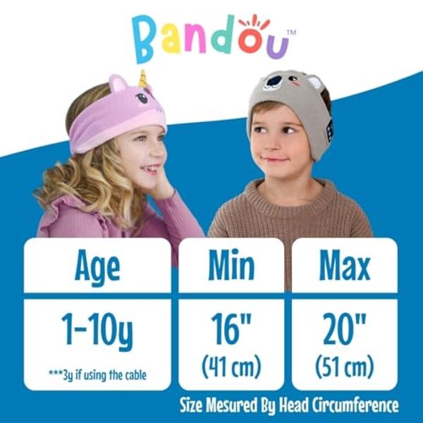 Bandou - Original Toddler & Kids Headphones - Bluetooth Wireless & Wired Headband - Comfortable Fit - Safe Volume Limited - Adjustable for Travel, Learning, and Sleep (Ember The Dr