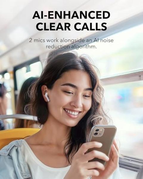 Soundcore K20i by Anker, Semi-in-Ear Earbuds, Bluetooth Wireless, 36H Playtime, Fast Charge, Clear Sound, Comfortable Fit, ENC 2-Mic Clear Calls, Custom EQ, IPX5, Bluetooth 5.3, Ap