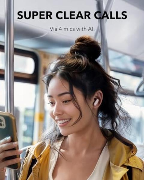 Soundcore P30i by Anker Noise Cancelling Earbuds, Strong and Smart Noise Cancelling, Powerful Bass, 45H Playtime, 2-in-1 Case and Phone Stand, IP54, Wireless Earbuds, Bluetooth 5.4