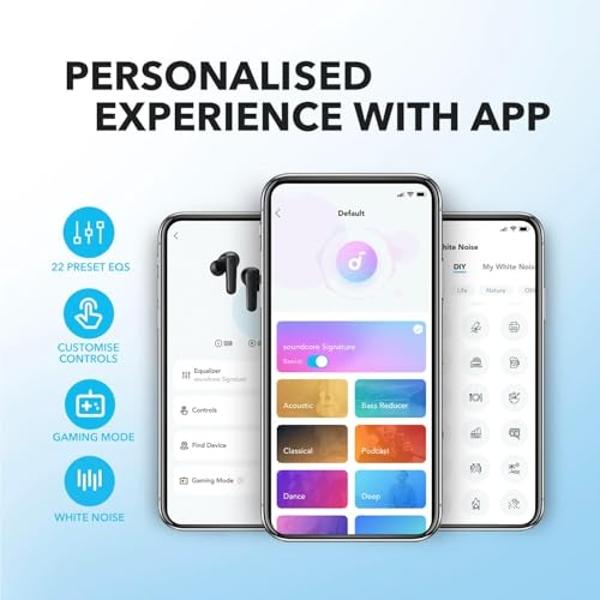 Soundcore by Anker P20i True Wireless Earbuds, 10mm Drivers with Big Bass, Bluetooth 5.3, 30H Long Playtime, Water-Resistant, 2 Mics for AI Clear Calls, 22 Preset EQs, Customizatio