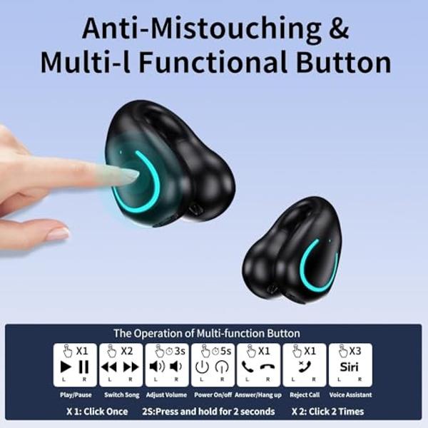 Wireless Earbuds, 2024 Wireless Headphones HiFi Stereo Earphones with 4 ENC Noise Canceling Mic, 42Hs Playtime In Ear Earbud, Bluetooth 5.3 Sport Earphones with LED Power Display f