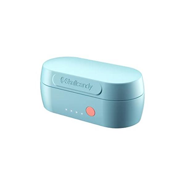 Skullcandy Sesh Evo In-Ear Wireless Earbuds, 24 Hr Battery, Microphone, Works with iPhone Android and Bluetooth Devices - Bleached Blue