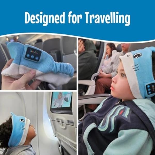 Bandou - Original Toddler & Kids Headphones - Bluetooth Wireless & Wired Headband - Comfortable Fit - Safe Volume Limited - Adjustable for Travel, Learning, and Sleep (Ember The Dr