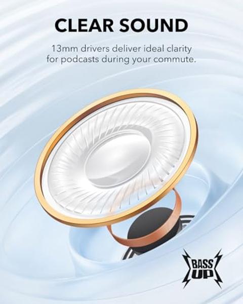 Soundcore K20i by Anker, Semi-in-Ear Earbuds, Bluetooth Wireless, 36H Playtime, Fast Charge, Clear Sound, Comfortable Fit, ENC 2-Mic Clear Calls, Custom EQ, IPX5, Bluetooth 5.3, Ap