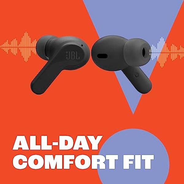 JBL Vibe Beam - True Wireless JBL Deep Bass Sound Earbuds, Bluetooth 5.2, Water & Dust Resistant, Hands-free call with VoiceAware, Up to 32 hours of battery life (Blue)