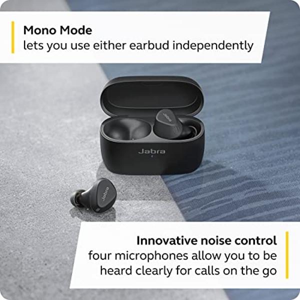 Jabra Elite 4 Active in-Ear Bluetooth Earbuds – True Wireless Earbuds with Secure Active Fit, 4 Built-in Microphones, Active Noise Cancellation and Adjustable HearThrough Technolog