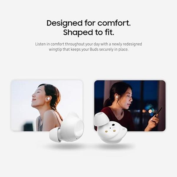 Samsung Galaxy Buds FE True Wireless Bluetooth Earbuds, Comfort and Secure in Ear Fit, Auto Switch Audio, Touch Control, Built-in Voice Assistant, White [US Version, 1Yr Manufactur