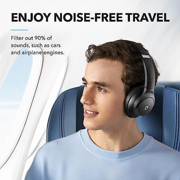 Soundcore by Anker Q20i Hybrid Active Noise Cancelling Headphones, Wireless Over-Ear Bluetooth, 40H Long ANC Playtime, Hi-Res Audio, Big Bass, Customize via an App, Transparency Mo