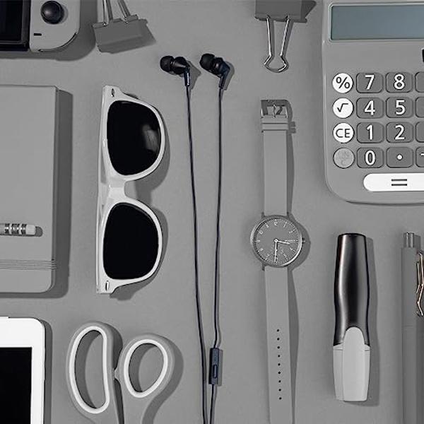 Panasonic ErgoFit Wired Earbuds With Microphone, 3.5mm Jack Wired Headphones with Mic and Call Controller, Ergonomic Custom-Fit Earpieces (S/M/L), for Phones and Laptops - RP-TCM12