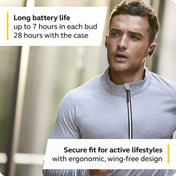 Jabra Elite 4 Active in-Ear Bluetooth Earbuds – True Wireless Earbuds with Secure Active Fit, 4 Built-in Microphones, Active Noise Cancellation and Adjustable HearThrough Technolog