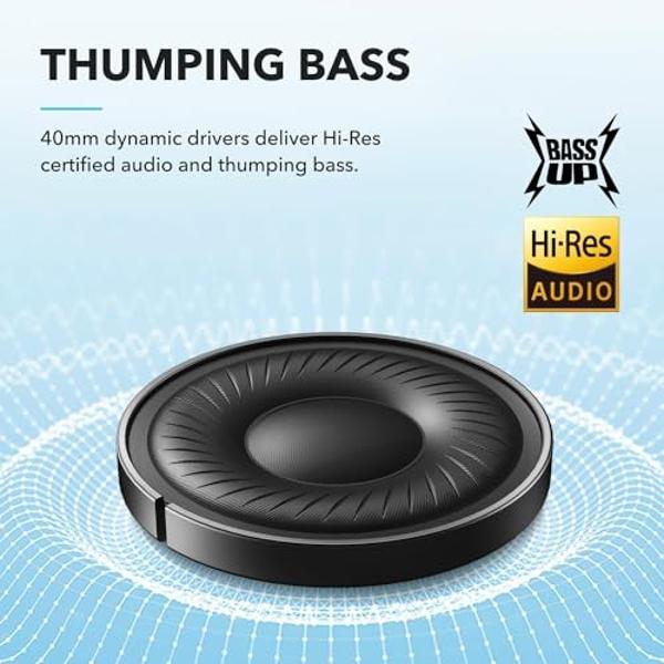 soundcore by Anker Q20i Hybrid Active Noise Cancelling Headphones, Wireless Over-Ear Bluetooth, 40H Long ANC Playtime, Hi-Res Audio, Big Bass, Customize via an App, Transparency Mo