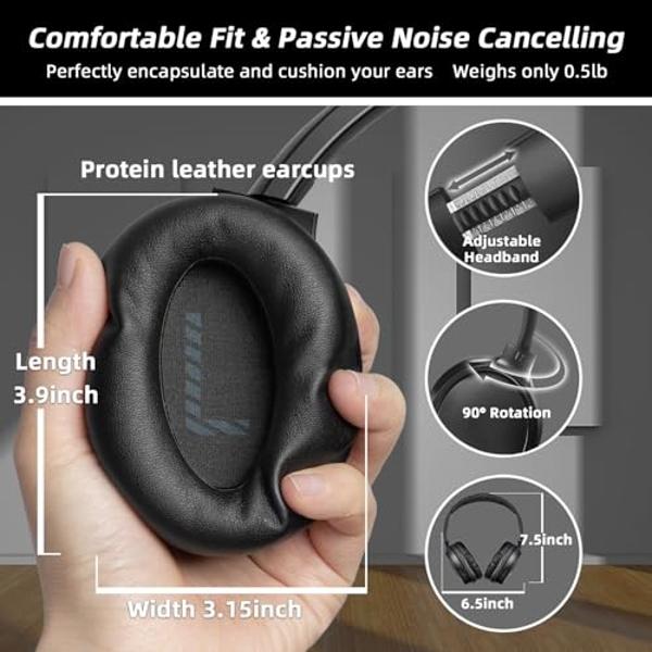 Tianfucen Wireless Headphones for TV Watching, BKM400 Bluetooth TV Headphones Wireless for Seniors with USB Transmitter, 20hrs Playtime, No Audio Delay, Higher Volume, 165FT Range,