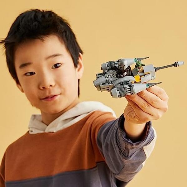 LEGO Star Wars The Mandalorian’s N-1 Starfighter Microfighter, Building Toy Set for Kids Ages 6 and Up with Mando and Grogu 'Baby Yoda' Minifigures, Fun Gift Idea for Action Play, 