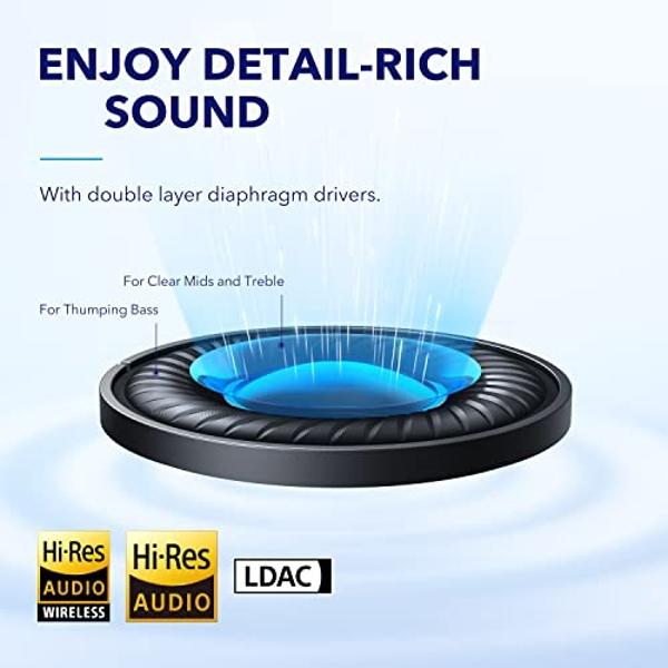 Soundcore by Anker Liberty 4 NC Wireless Earbuds, 98.5% Noise Reduction, Adaptive Noise Cancelling to Ears and Environment, Hi-Res Sound, 50H Battery, Wireless Charging, Bluetooth 