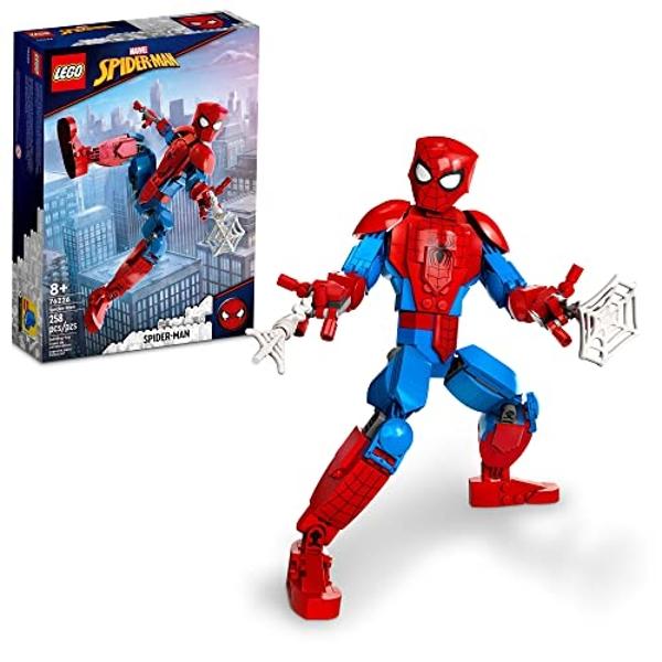 LEGO Marvel Spider-Man Building Toy, Fully Articulated Action Figure, Superhero Movie Set with Web Elements, Gift for Grandchildren, Collectible Model for Boys, Girls and Kids Ages