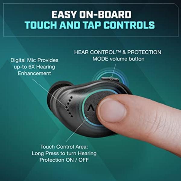 AXIL XCOR PRO Wireless Earbuds Bluetooth — HearPRO Buds with Touch Control — Bluetooth Enhancement — Hearing Protection — Dust & Water Resistant — Wind Resistant True Wireless Earb