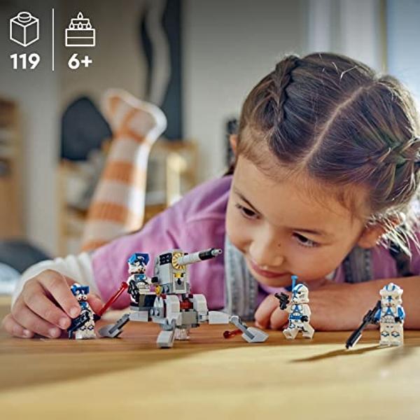 LEGO Star Wars 501st Clone Troopers Battle Pack Toy Set, Buildable AV-7 Anti Vehicle Cannon, with 4 Clone Trooper Minifigures, Portable Travel Toy, Great Birthday Gift for Kids Age