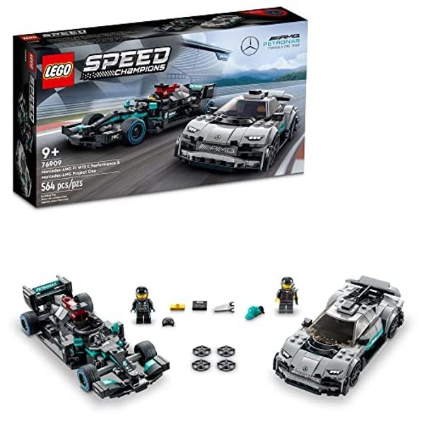 LEGO Speed Champions Mercedes-AMG F1 W12 E, Performance & Project One Toy Car Set, Mercedes Model Car Building Kit, Collectible Race Car Toy, Great Car Gift for Kids and Teens, 769