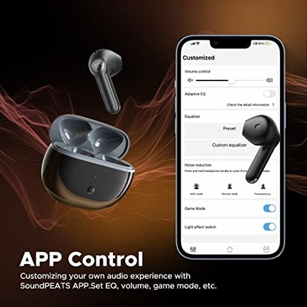 SoundPEATS True Wireless Earbuds, Air3 Deluxe HS Bluetooth 5.3 Headphones with 14.2mm Driver, 4 Mic Hi Res Audio LDAC Ear Buds, IPX4 Waterproof Stereo in Ear Detection Earphones, 2