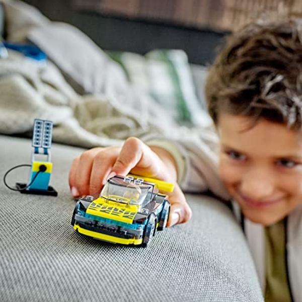 LEGO City Electric Sports Car 60383, Toy for 5 Plus Years Old Boys and Girls, Race Car for Kids Set with Racing Driver Minifigure, Building Toys