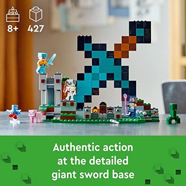 LEGO Minecraft The Sword Outpost 21244 Building Toys - Featuring Creeper, Warrior, Pig, and Skeleton Figures, Game Inspired Toy for Fun Adventures and Play, Gift for Kids, Boys, an