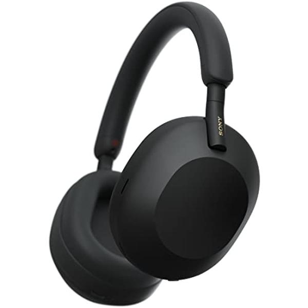 Sony WH-1000XM4 Wireless Noise Canceling Overhead Headphones with Mic for Phone-Call, Voice Control, Black, with USB Wall Adapter and Microfiber Cleaning Cloth - Bundle