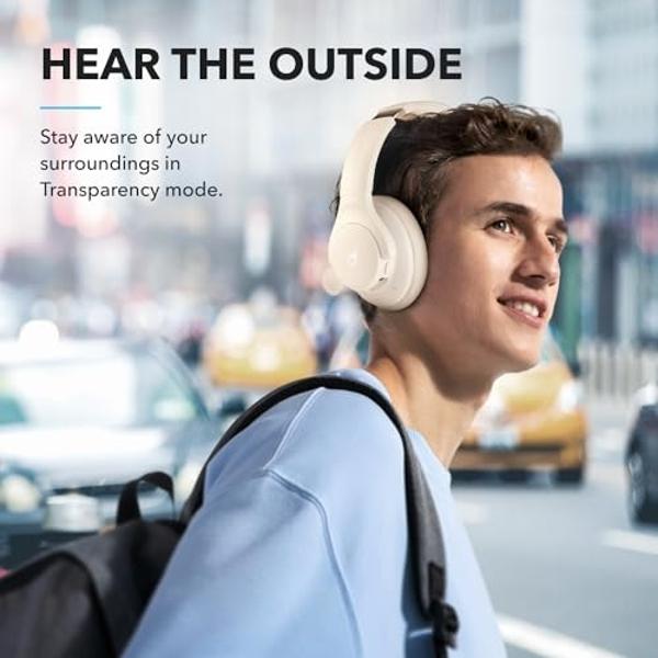 Soundcore by Anker Q20i Hybrid Active Noise Cancelling Headphones, Wireless Over-Ear Bluetooth, 40H Long ANC Playtime, Hi-Res Audio, Big Bass, Customize via an App, Transparency Mo