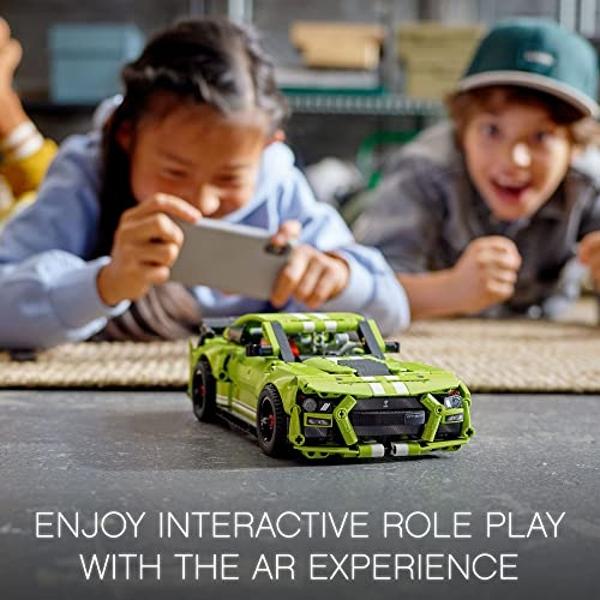 LEGO Technic Ford Mustang Shelby GT500 Building Set 42138 - Pull Back Drag Race Toy Car Model Kit, Featuring AR App for Fast Action Play, Great Gift for Boys, Girls, and Teens Ages