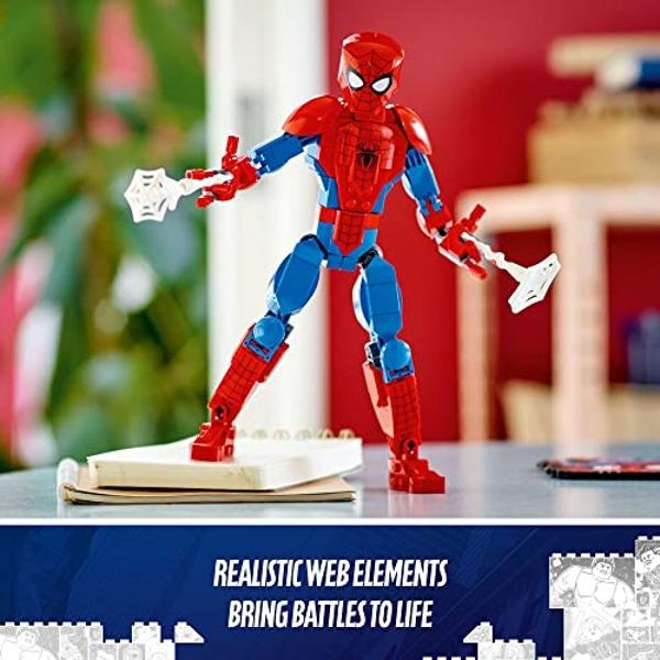 LEGO Marvel Spider-Man Building Toy, Fully Articulated Action Figure, Superhero Movie Set with Web Elements, Gift for Grandchildren, Collectible Model for Boys, Girls and Kids Ages