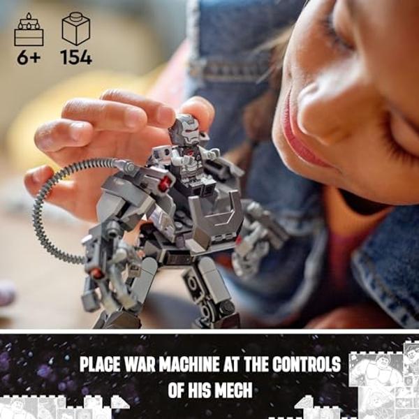 LEGO Marvel War Machine Mech Armor, Buildable Marvel Action Figure Toy for Kids with 3 Stud Shooters, Legendary Character from The MCU, Marvel Gift for Boys and Girls Aged 6 and Up