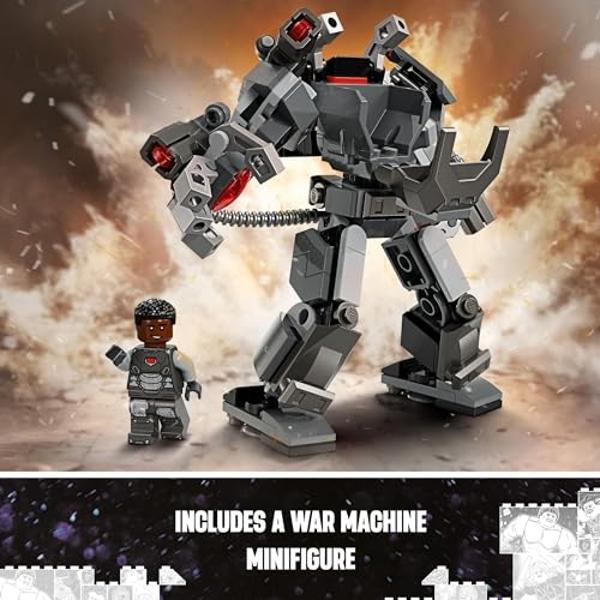 LEGO Marvel War Machine Mech Armor, Buildable Marvel Action Figure Toy for Kids with 3 Stud Shooters, Legendary Character from The MCU, Marvel Gift for Boys and Girls Aged 6 and Up