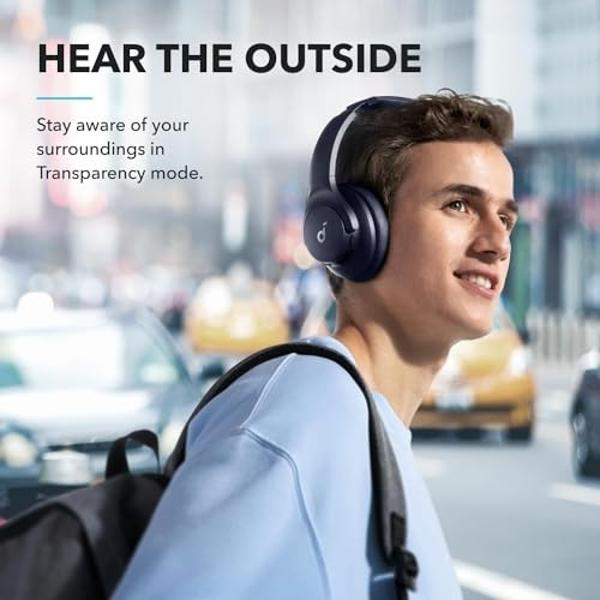 soundcore by Anker Q20i Hybrid Active Noise Cancelling Headphones, Wireless Over-Ear Bluetooth, 40H Long ANC Playtime, Hi-Res Audio, Big Bass, Customize via an App, Transparency Mo