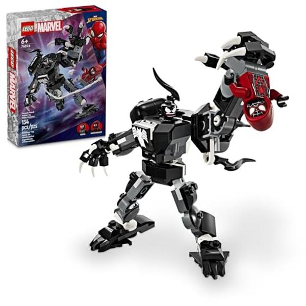 LEGO Marvel Venom Mech Armor vs. Miles Morales, Posable Action for Kids, Marvel Building Set with Minifigures, Travel Toy, Super Hero Battle Gift for Boys and Girls Aged 6 and Up, 
