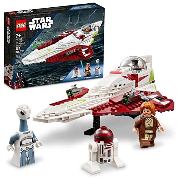 LEGO Star Wars OBI-Wan Kenobi's Jedi Starfighter 75333 Building Toy Set - Features Minifigures, Lightsaber, Clone Starship from Attack of The Clones, Great Gift for Kids, Boys, and