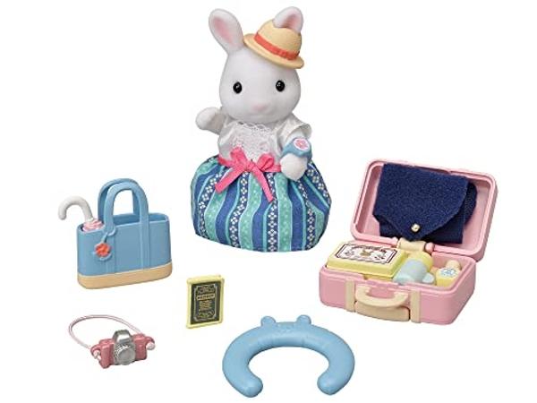 Calico Critters Snow Rabbit Mother's Weekend Travel Set, Dollhouse Playset with Figure and Accessories