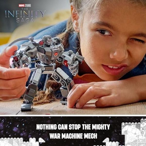 LEGO Marvel War Machine Mech Armor, Buildable Marvel Action Figure Toy for Kids with 3 Stud Shooters, Legendary Character from The MCU, Marvel Gift for Boys and Girls Aged 6 and Up