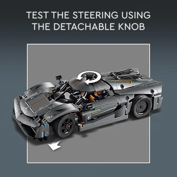 LEGO Technic Koenigsegg Jesko Absolut Grey Hypercar, Sports Car Building Toy Set for Boys and Girls, Vehicle Racing Car for Kids, Buildable Model Kit, Sports Car Toy, Motor Enthusi