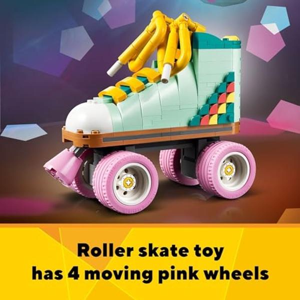 LEGO Creator 3 in 1 Retro Roller Skate Building Kit, Transforms from Roller Skate Toy to Mini Skateboard to Boom Box Radio, Birthday Gift for Skaters, Cool Toy for Boys and Girls A