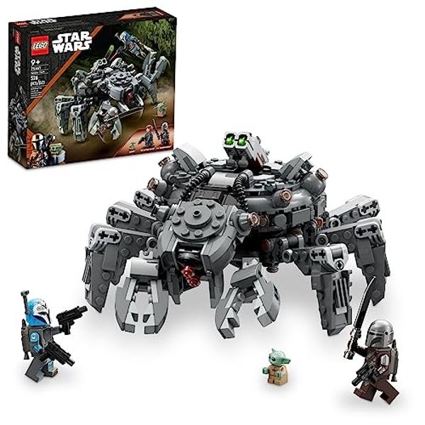 LEGO Star Wars Spider Tank 75361, Building Toy Mech from The Mandalorian Season 3, Includes The Mandalorian with Darksaber, Bo-Katan, and Grogu 'Baby Yoda' Minifigures, Gift Idea f