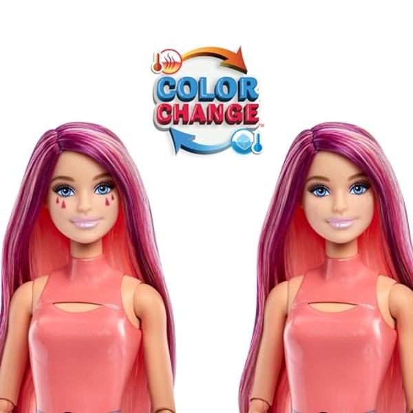 Barbie Pop Reveal Bubble Tea Series Doll & Accessories with Pet, 8 Surprises Include Color Change, Cup with Storage (Styles May Vary)