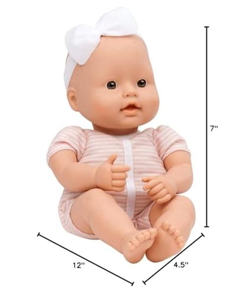 Baby Sweetheart by Battat Bath Time 12-inch Soft-Body Newborn Baby Doll with Easy-to-Read Story Book and Baby Doll Accessories