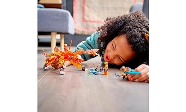 LEGO NINJAGO Kai’s Fire Dragon EVO Toy 71762 for Kids with Cobra & Boa Snake Warrior Figures and Kai Minifigure, Collectible Mission Banner Series