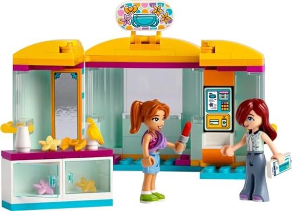 LEGO Friends Tiny Accessories Store and Beauty Shop Toy, Pretend Playset for Kids, Paisley and Candi Mini-Doll Characters and Mini Dolls Accessories, Great Gift for 6 Year Old Girl