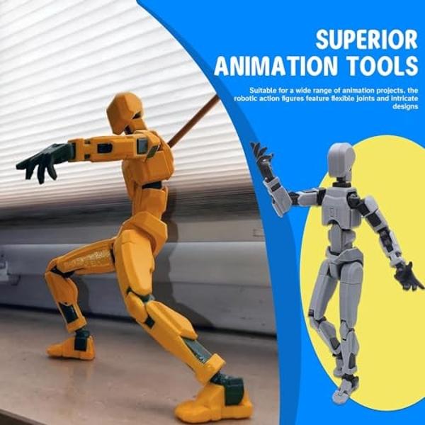MerryXD T13 Action Figure,Assembly Completed Dummy Nova Titan Lucky 13 Action Figure 3D Printed Multi-Jointed Movable Toy Grow in The Dark Blue