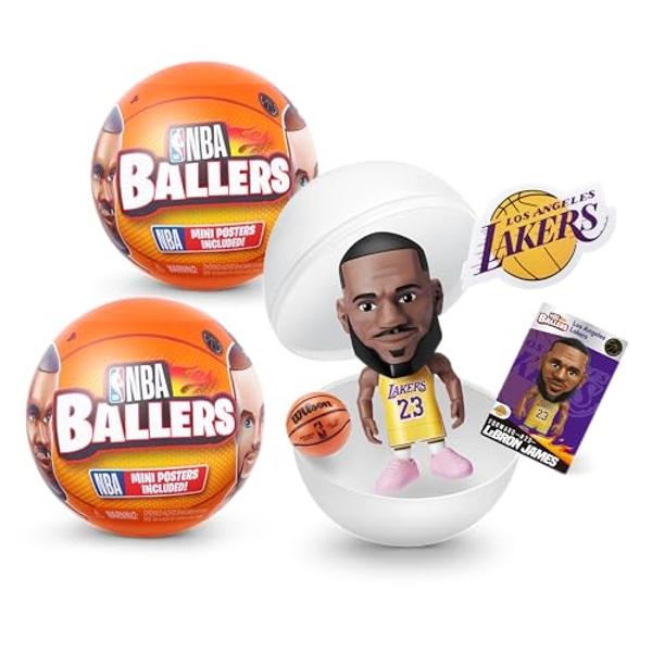 5 Surprise NBA Ballers Series 1 (2 Pack) Toy Mystery Capsule Figurine by ZURU for Kids, Teens, Adults- Players Like Luka Dončić, LaMelo Ball, Jayson Tatum, James Harden and Kevin D