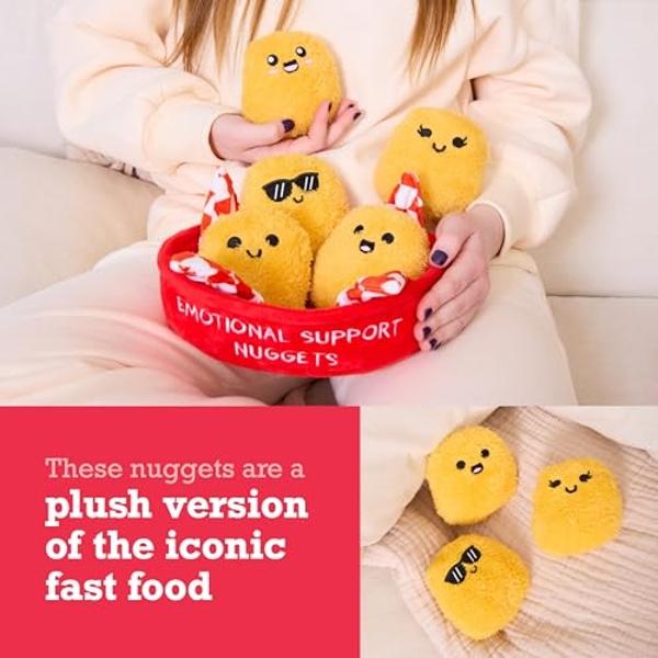 Emotional Support Chicken Nuggets by Relatable, Cuddly Stuffed Animals and Toys, Squishy Toys and Plushies, Great Gift Ideas for Loved Ones of All Ages, Includes 5 Plushies with Ca