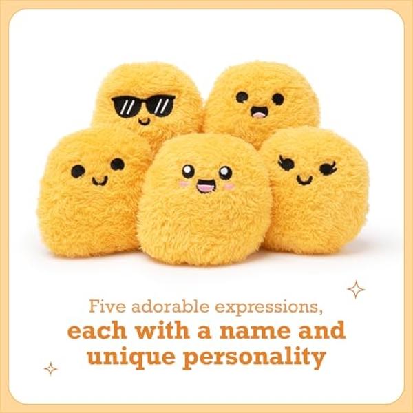 Emotional Support Chicken Nuggets by Relatable, Cuddly Stuffed Animals and Toys, Squishy Toys and Plushies, Great Gift Ideas for Loved Ones of All Ages, Includes 5 Plushies with Ca